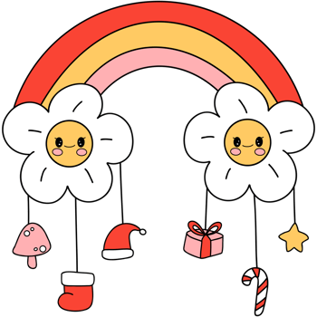 Funky Christmas mobile decoration png