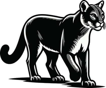 Slowly coming a cougar icon. vector