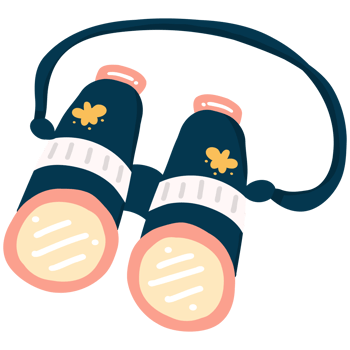 Binoculars cartoon illustration png
