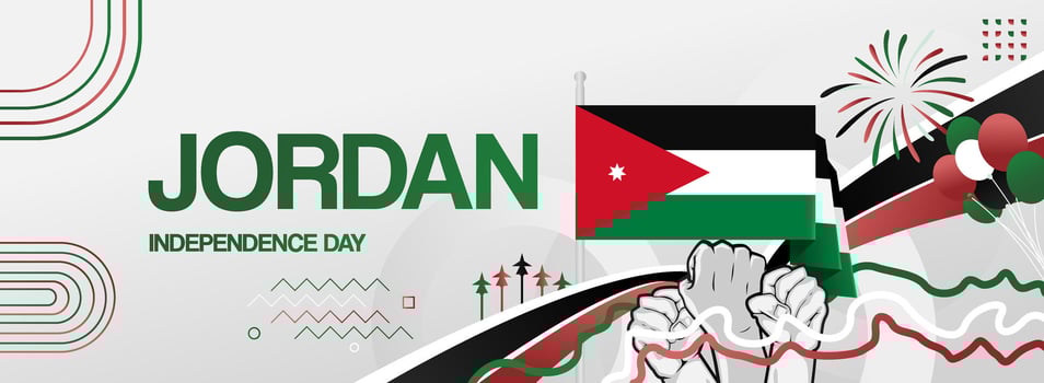 Jordan public holiday or independence day party cover vector