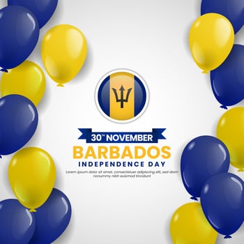 Barbados Independence Day Celebration Background Post with Balloons Illustration vector