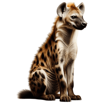 Hyena Sitting Upright in Center Frame png