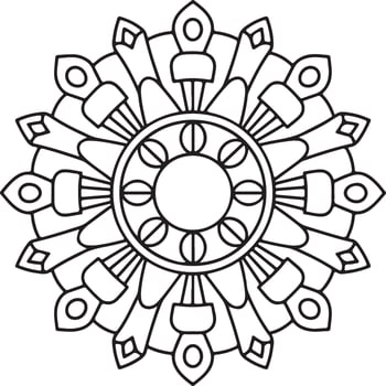 Decorative mandala with floral elements vector
