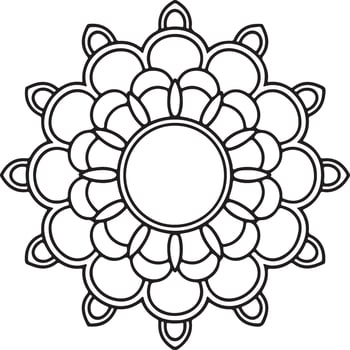 Black and white mandala to color vector