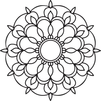 A detailed black and white mandala illustration vector