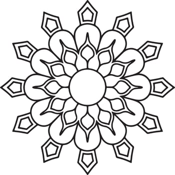 Round mandala for coloring on white background vector