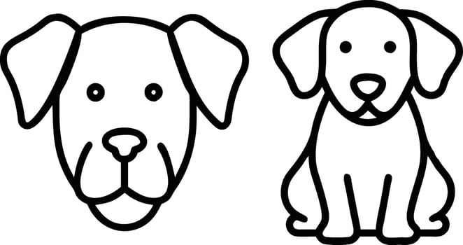Dog icon line art design vector