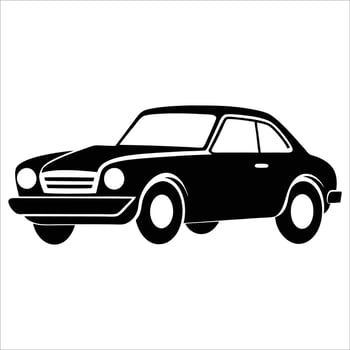 Silhouette of private car. vector