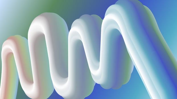 A wave of colored waves in a blue and green background vector
