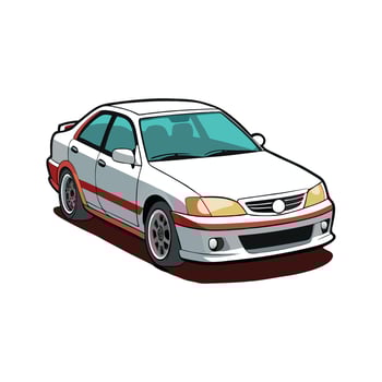 A cartoon car on a white background vector