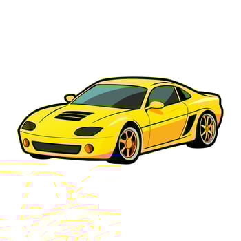 coupe car yellow blaze color illustration design on white background vector