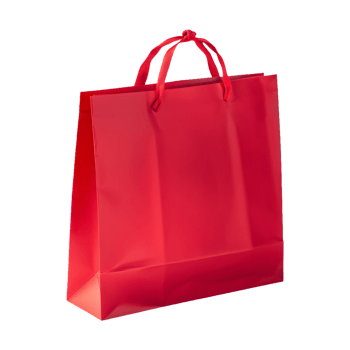 Red Paper Gift Bag Isolated on Transparent Background Ideal for Product Covers, Marketing Promotions, and Social Media Graphics Showcasing Festive and Cheerful Packaging Ideas. png