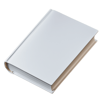 Blank hardcover book with closed cover on transparent background png