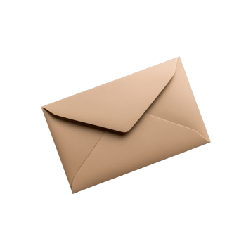 Elegant beige envelope isolated on a transparent background png