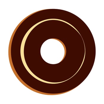 Donut with chocolate glaze vector