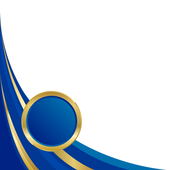 Blue gold curve corner border png