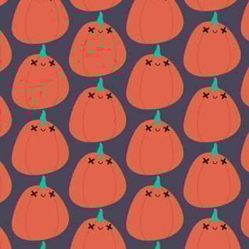 Concept of Halloween pattern with pumpkins. . vector