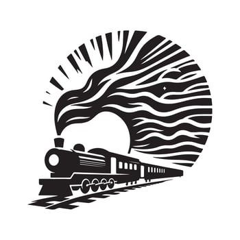 High-Quality Train Silhouettes for Diverse Design Applications vector