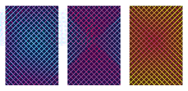 Set of Trendy Blank Poster Covers with Gradient Neon Lights vector