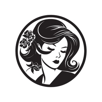 illustration Graphic of girl head icon vector