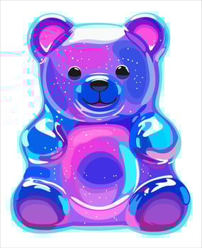 Colorful gummy bear. Jelly bear fruit gummy. isolated illustration vector