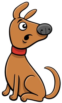 cartoon surprised brown dog animal character vector