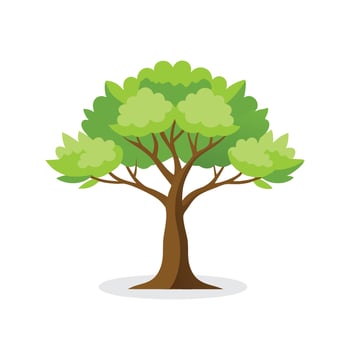Honeylocust tree isolated flat illustration on white background. vector