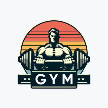 muscular man illustration for gym vector