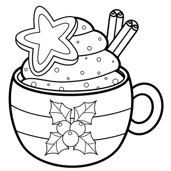 Mug Christmas coloring cartoon png