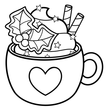 mug, coloring cartoon png
