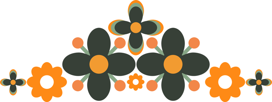 Floral frame border Simplicity in Bold Colors png