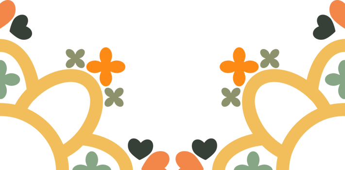 Vivid Floral Shapes in Flat Form png