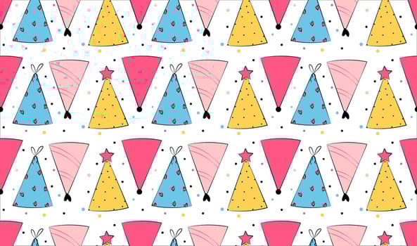 Birthday. Seamless bright pattern on isolated background. Wrapping. vector