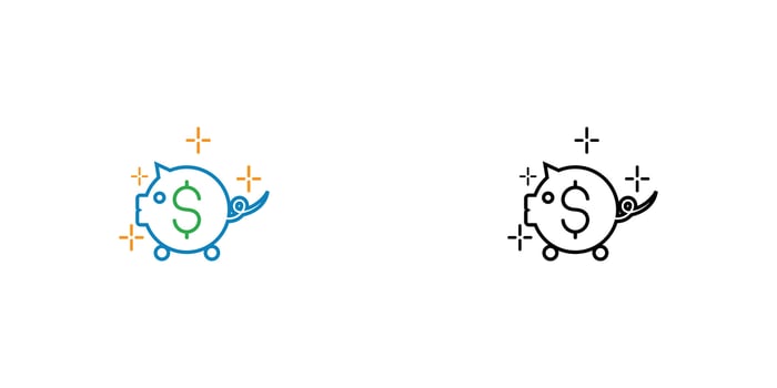Creative save money logo design with modern concept premium vector
