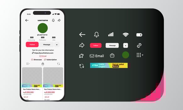 TikTok Shop Account Interface Template Set With Smartphones vector