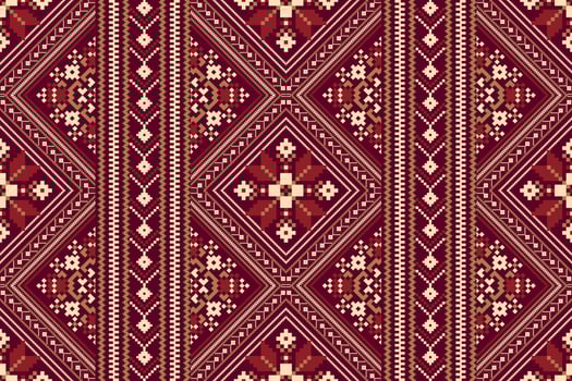 Geometric ethnic oriental pattern on red background,abstract background. vector