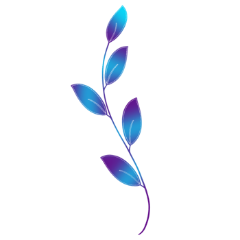 Blue and purple plant with leaves on a transparent background png