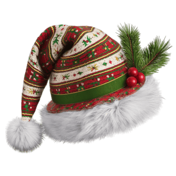 Festive Christmas hat with holly berries png