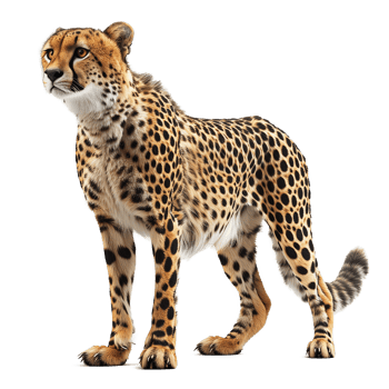 3D digital render of a cheetah isolated on transparent background png