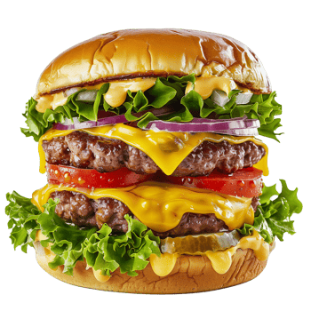 Big hamburger isolated on transparent background png