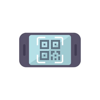 Smartphone scanning qr code for mobile payment vector