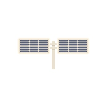 Double solar panel generating clean energy from sunlight vector
