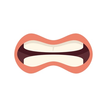 Angry cartoon mouth baring teeth in frustrated expression vector