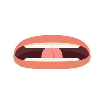 Cartoon mouth wide open showing tongue teeth and gums vector