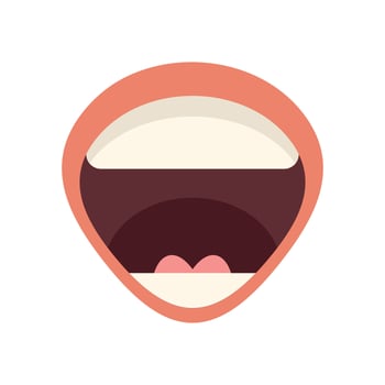 Cartoon mouth wide open expressing positive emotion vector