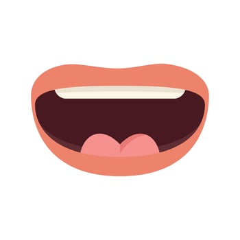 Cartoon mouth showing tongue sticking out illustration vector