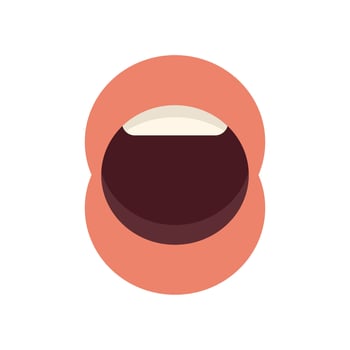 Open mouth showing teeth is talking or singing vector