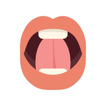 Open mouth showing tongue lips and teeth talking or singing vector