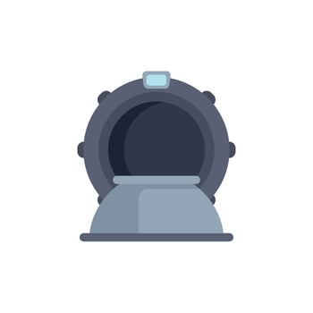 Mri scanner working, illustrating medical imaging technology vector