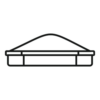 Sandbox with heap of sand for kids playing outdoors vector